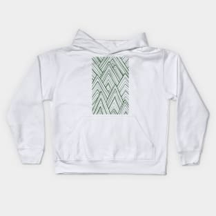 Stripe Mountains - Dark Green Kids Hoodie